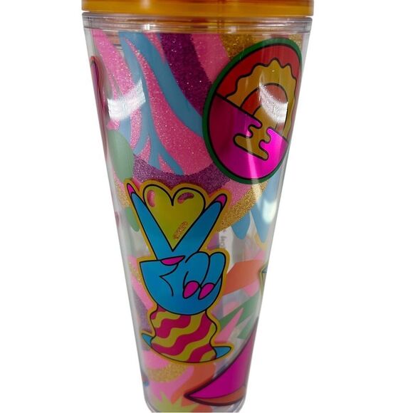 Starbucks 2023 Tim Singleton Sign Glitter Acrylic Venti Tumbler NWT 24 oz - Picture 7 of 9